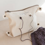Waxed canvas crossbody tote: Oyster